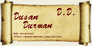 Dušan Durman vizit kartica